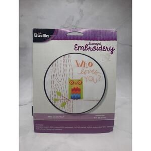 Bucilla Stamped Embroidery Kit Who Loves You Owl 8 inch